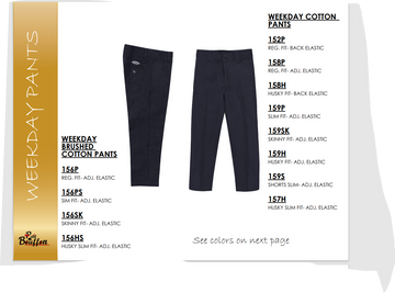 Pants cotton husky slim 157H Style # 157H